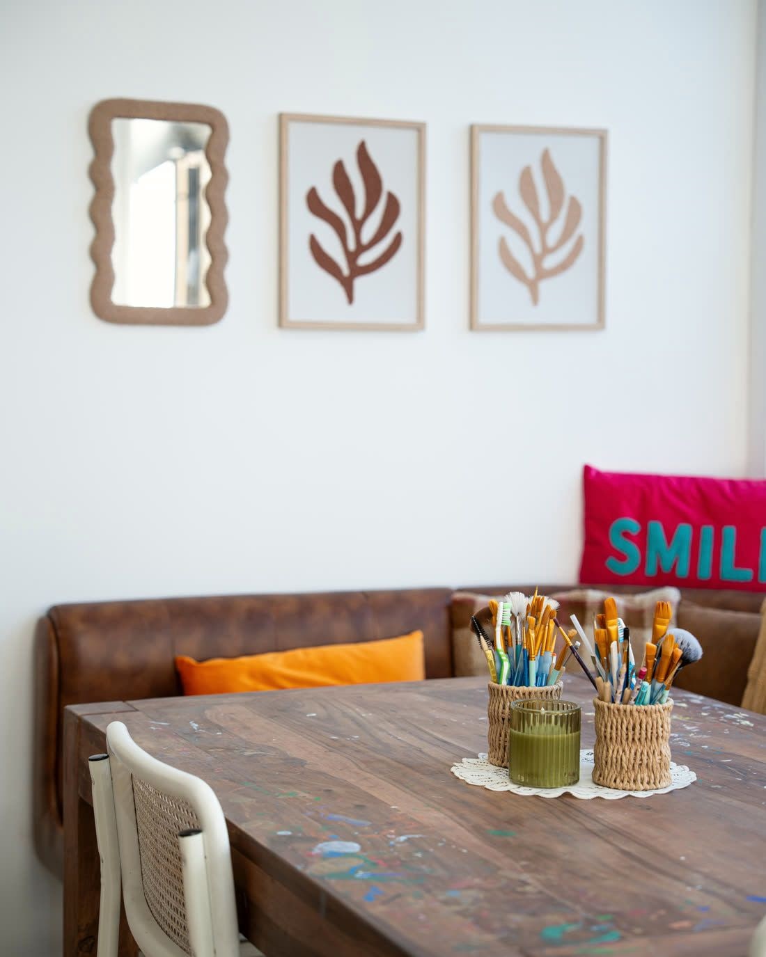 Gemütliche Ecke zum Bemalen im Malatelier Auszeit